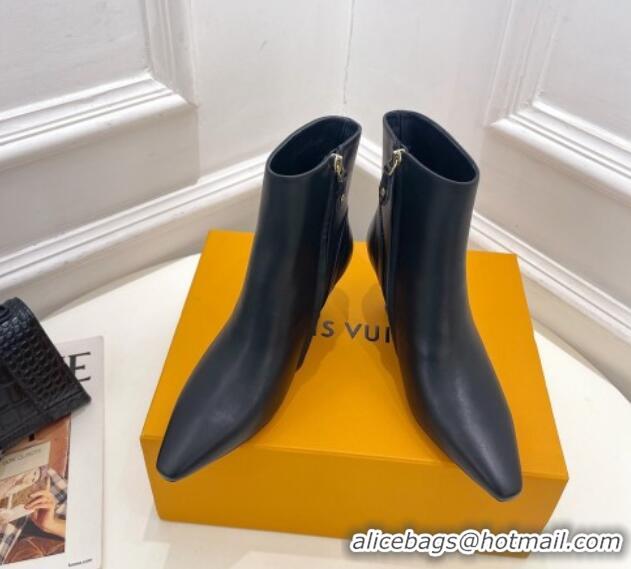 Best Grade Louis Vuitton Sparkle Heel Ankle Boots 6.5cm in Leather Black 918038