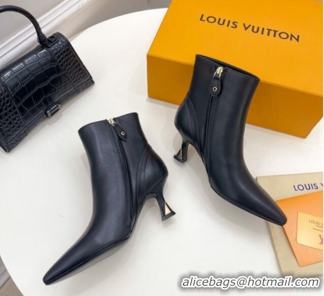 Best Grade Louis Vuitton Sparkle Heel Ankle Boots 6.5cm in Leather Black 918038