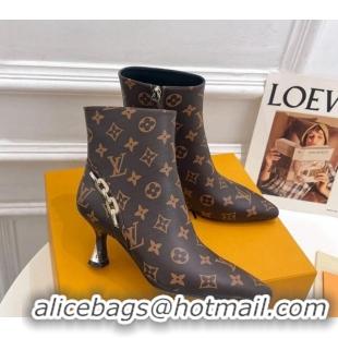 Best Quality Louis Vuitton Sparkle Heel Ankle Boots 6.5cm in Monogram Canvas 918040