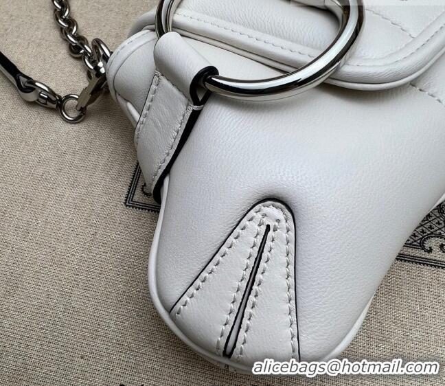 Promotional Gucci Horsebit Chain Small Shoulder bag in Quilted Leather 764339 White 2023