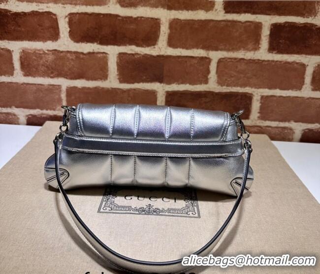 Top Quality Gucci Horsebit Chain Small Shoulder bag in Quilted Leather 764339 Silver 2023