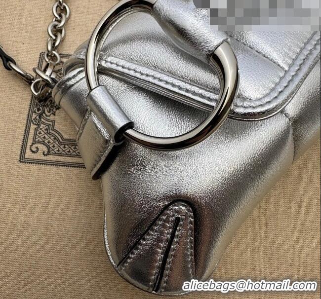 Top Quality Gucci Horsebit Chain Small Shoulder bag in Quilted Leather 764339 Silver 2023