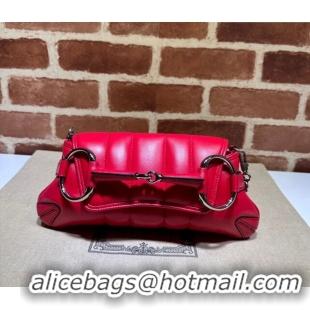 Promotional Gucci Horsebit Chain Small Shoulder bag in Quilted Leather 764339 Red 2023