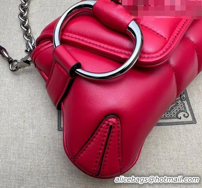 Promotional Gucci Horsebit Chain Small Shoulder bag in Quilted Leather 764339 Red 2023