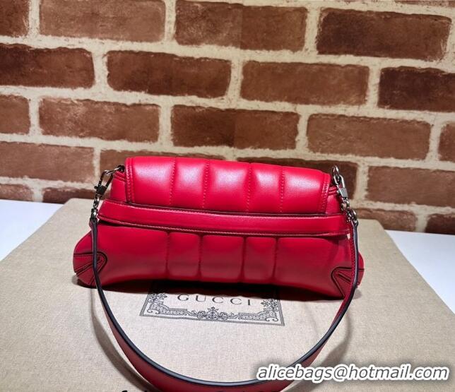 Promotional Gucci Horsebit Chain Small Shoulder bag in Quilted Leather 764339 Red 2023