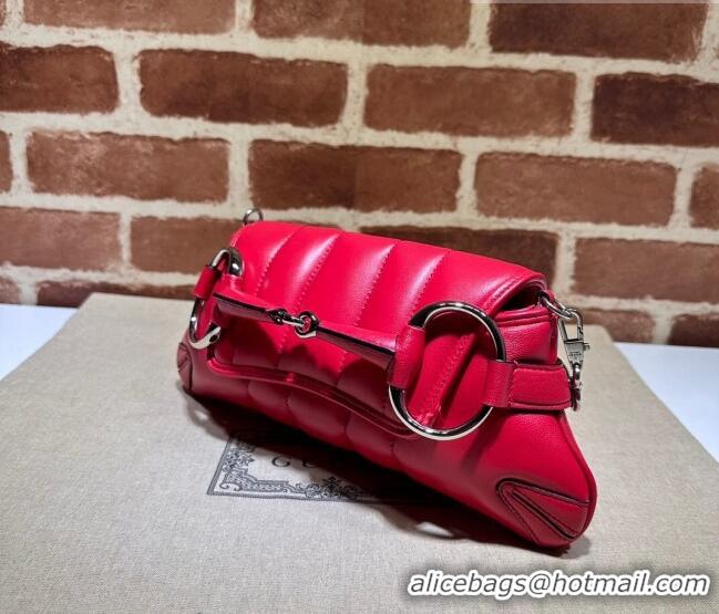 Promotional Gucci Horsebit Chain Small Shoulder bag in Quilted Leather 764339 Red 2023