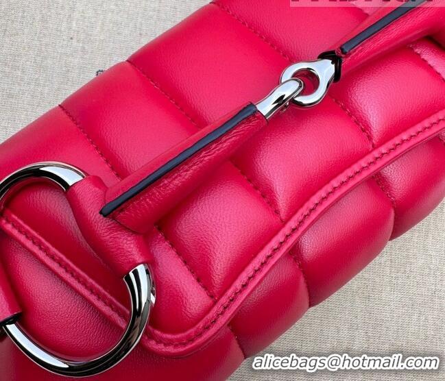 Promotional Gucci Horsebit Chain Small Shoulder bag in Quilted Leather 764339 Red 2023