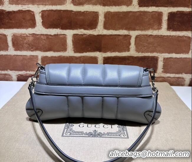 Super Quality Gucci Horsebit Chain Small Shoulder bag in Quilted Leather 764339 Cloud Grey 2023