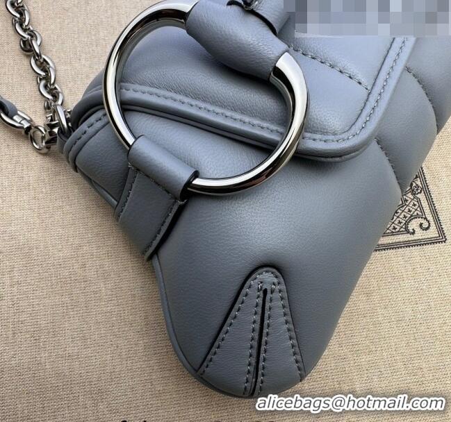 Super Quality Gucci Horsebit Chain Small Shoulder bag in Quilted Leather 764339 Cloud Grey 2023