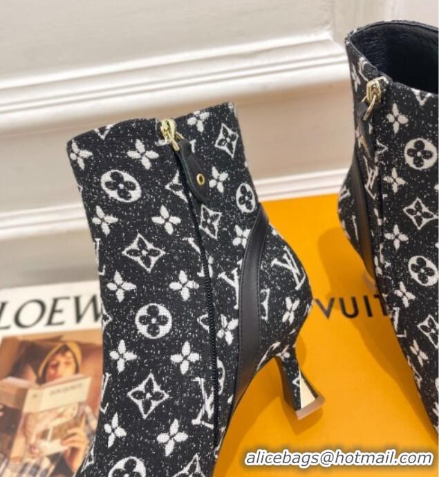 Most Popular Louis Vuitton Sparkle Heel Ankle Boots 6.5cm in Monogram Denim Black 918042