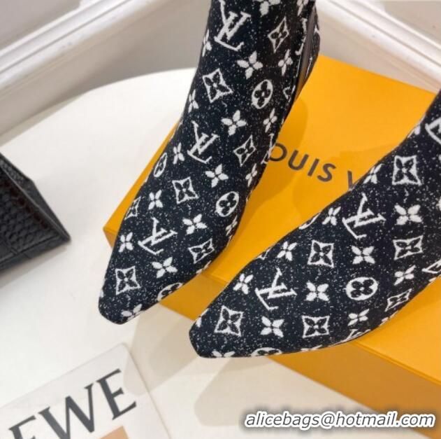 Most Popular Louis Vuitton Sparkle Heel Ankle Boots 6.5cm in Monogram Denim Black 918042