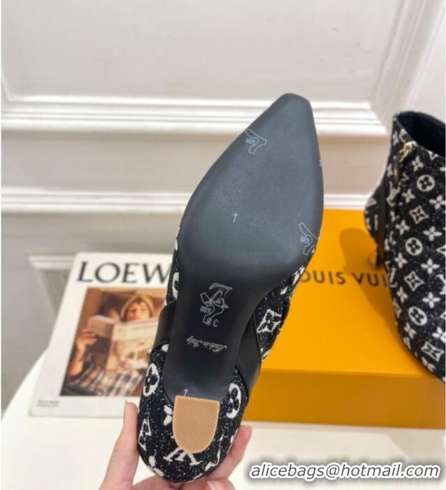 Most Popular Louis Vuitton Sparkle Heel Ankle Boots 6.5cm in Monogram Denim Black 918042