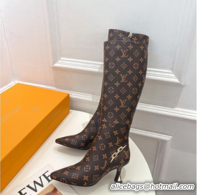 Best Price Louis Vuitton Sparkle Heel High Boots 6.5cm in Monogram Canvas 918045