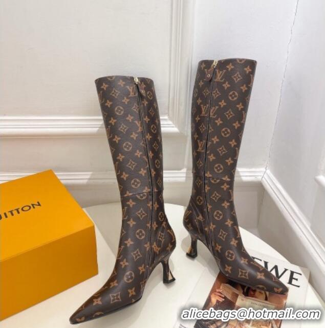 Best Price Louis Vuitton Sparkle Heel High Boots 6.5cm in Monogram Canvas 918045