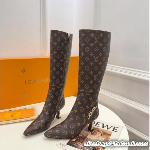 Best Price Louis Vuitton Sparkle Heel High Boots 6.5cm in Monogram Canvas 918045