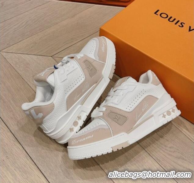 Reasonable Price Louis Vuitton LV Trainer Sneakers in Leather Nude 926116