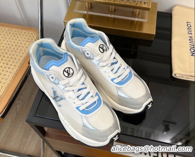 Popular Style Louis Vuitton Run 55 Sneakers in Mesh Light Blue 1ABVI8