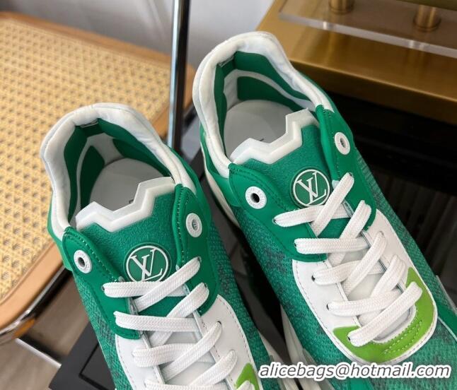 Top Grade Louis Vuitton Run 55 Sneakers in Monogram Denim Green 926121