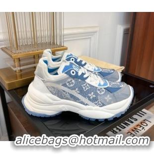 Pretty Style Louis Vuitton Run 55 Sneakers in Monogram Denim Blue 926122