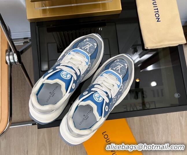 Pretty Style Louis Vuitton Run 55 Sneakers in Monogram Denim Blue 926122