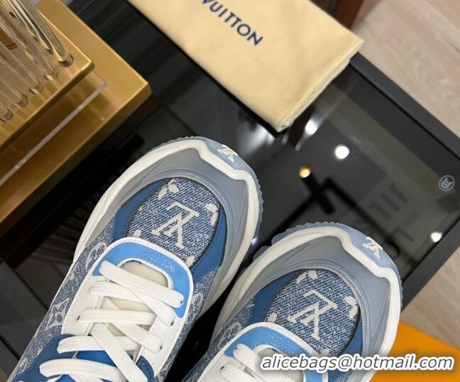 Pretty Style Louis Vuitton Run 55 Sneakers in Monogram Denim Blue 926122