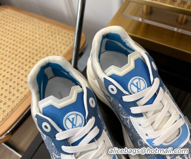 Pretty Style Louis Vuitton Run 55 Sneakers in Monogram Denim Blue 926122