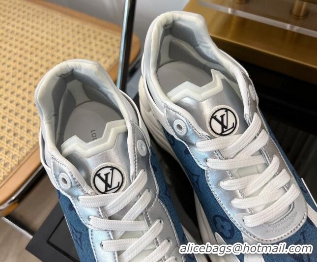 Top Design Louis Vuitton Run 55 Sneakers in Monogram Denim Blue 926123