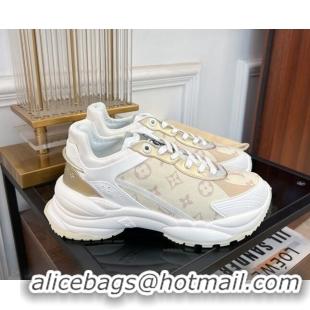 Shop Duplicate Louis Vuitton Run 55 Sneakers in Monogram Denim Light Yellow 926124