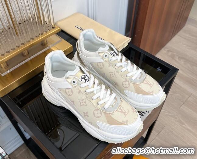 Shop Duplicate Louis Vuitton Run 55 Sneakers in Monogram Denim Light Yellow 926124