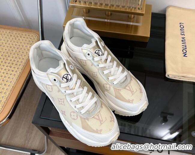 Shop Duplicate Louis Vuitton Run 55 Sneakers in Monogram Denim Light Yellow 926124