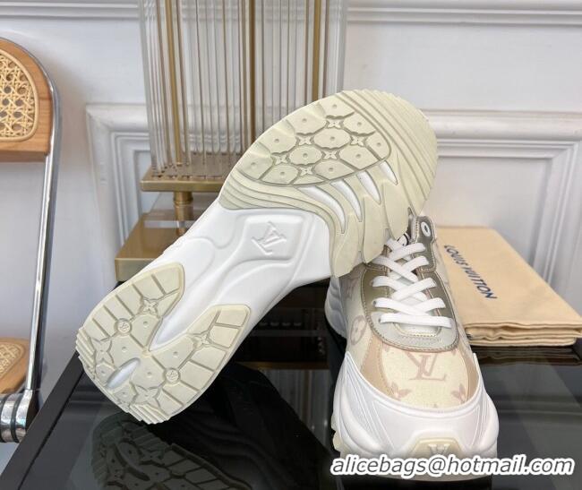 Shop Duplicate Louis Vuitton Run 55 Sneakers in Monogram Denim Light Yellow 926124