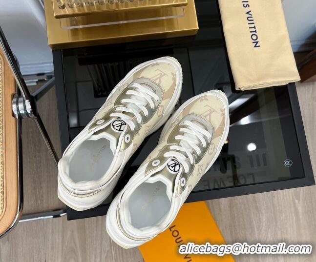 Shop Duplicate Louis Vuitton Run 55 Sneakers in Monogram Denim Light Yellow 926124