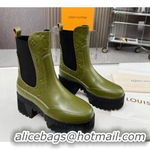 Unique Style Louis Vuitton Laureate Platform Desert Ankle Boot with Buckle Strap Black 1012124