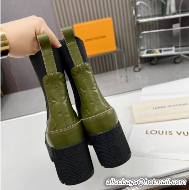 Unique Style Louis Vuitton Laureate Platform Desert Ankle Boot with Buckle Strap Black 1012124