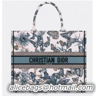 Promotional LARGE DIOR White and Pastel Midnight Blue Toile de Jouy Mexico Embroidery M1286ZES