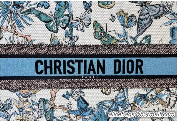 Promotional LARGE DIOR White and Pastel Midnight Blue Toile de Jouy Mexico Embroidery M1286ZES