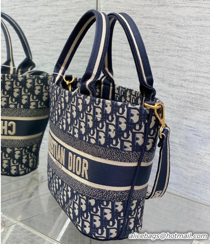 Promotional MEDIUM DIOR BOOK TOTE Beige and Blue Macrocannage Embroidery 0612-2