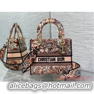 Pretty Style Dior MEDIUM LADY D-LITE BAG Embroidery M0565OE-2