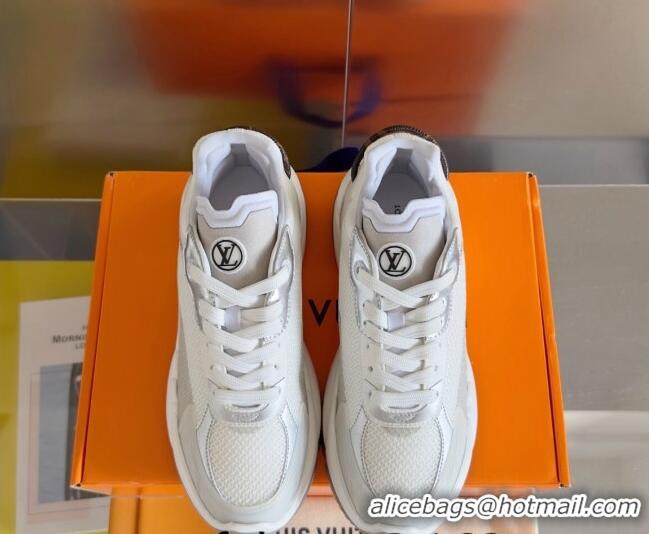 Shop Duplicate Louis Vuitton Run 55 Sneakers in Mesh Light Grey 012140