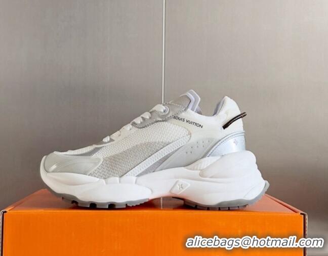 Shop Duplicate Louis Vuitton Run 55 Sneakers in Mesh Light Grey 012140