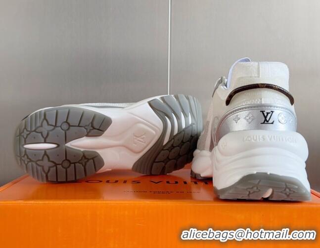 Shop Duplicate Louis Vuitton Run 55 Sneakers in Mesh Light Grey 012140