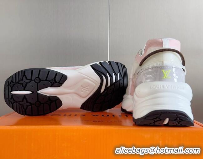 Unique Style Louis Vuitton Run 55 Sneakers in Mesh Pink/White 012142