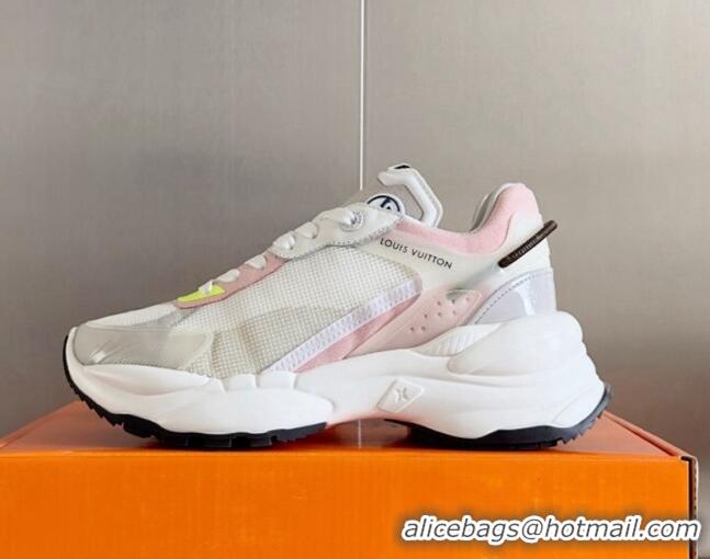 Unique Style Louis Vuitton Run 55 Sneakers in Mesh Pink/White 012142