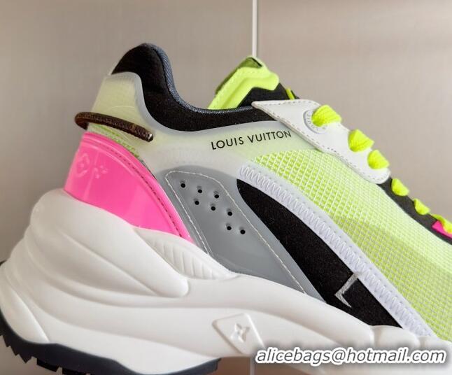 Good Looking Louis Vuitton Run 55 Sneakers in Mesh Neon Green 012143