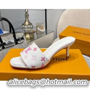 Unique Style Louis Vuitton Revival Heel Slide Sandals 6.5cm in Monogram Leather White 012154