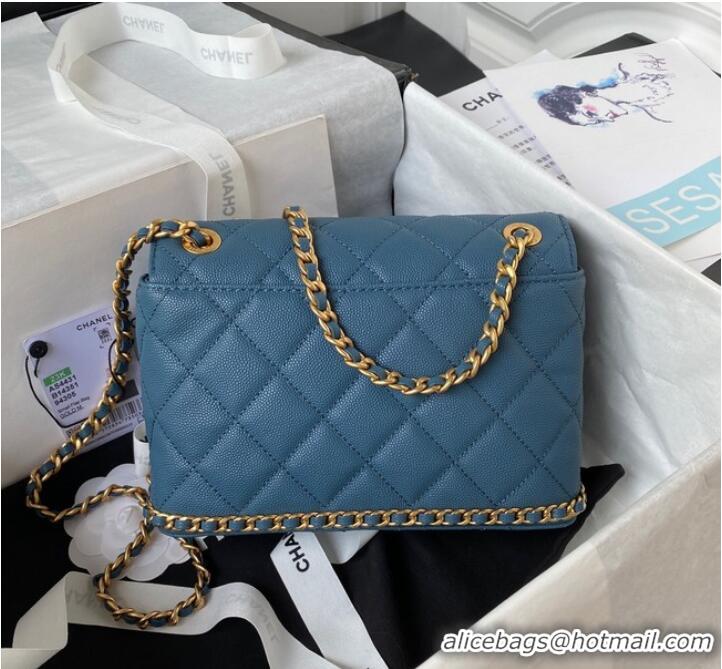 Pretty Style Chanel SMALL FLAP BAG AS4489 Blue