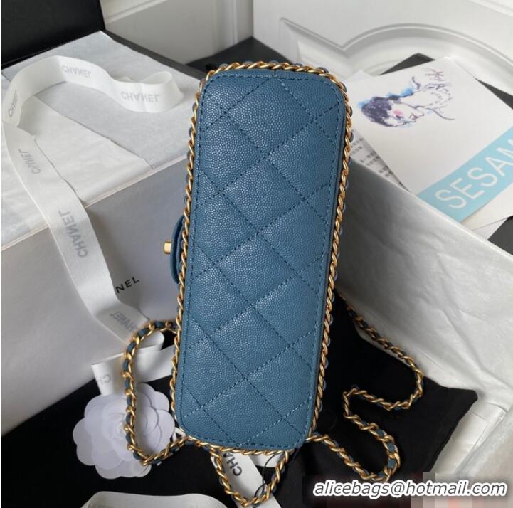 Pretty Style Chanel SMALL FLAP BAG AS4489 Blue