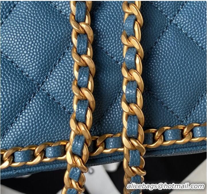 Pretty Style Chanel SMALL FLAP BAG AS4489 Blue