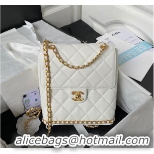 Pretty Style Chanel SMALL BACKPACK AS4490 White