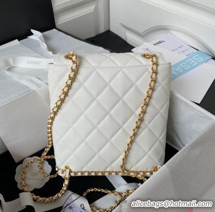 Pretty Style Chanel SMALL BACKPACK AS4490 White